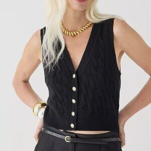 J. Crew Cashmere Cropped Cable Knit Sweater Vest - S